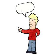 cartoon man pointing with speech bubble N214