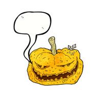 cartoon halloween pumpkin with speech bubble N18