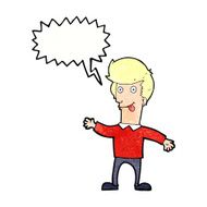 cartoon man sticking out tongue with speech bubble N33