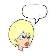 cartoon annoyed woman with speech bubble N196