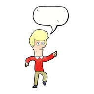 cartoon man pointing with speech bubble N215