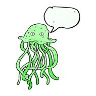 cartoon octopus with speech bubble N33