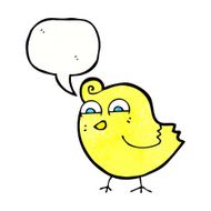cartoon funny bird with speech bubble N11