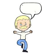 cartoon dancing man with mustache speech bubble N11