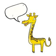 cartoon giraffe with speech bubble N11