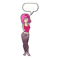 cartoon attractive girl with speech bubble N21