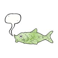 cartoon fish with speech bubble N97