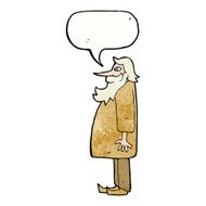 cartoon bearded old man with speech bubble N42