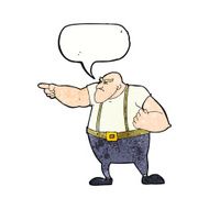 cartoon angry tough guy pointing with speech bubble N11