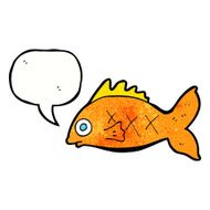 cartoon fish with speech bubble N98