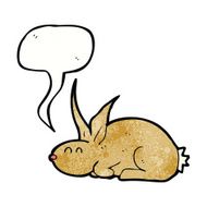 cartoon rabbit with speech bubble N97