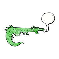 cartoon medieval dragon with speech bubble N10