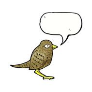 cartoon garden bird with speech bubble N41