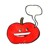 cartoon happy apple with speech bubble N10