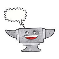 cartoon blacksmith anvil with speech bubble N3