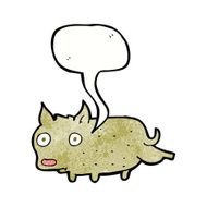 cartoon little dog cocking leg with speech bubble N11
