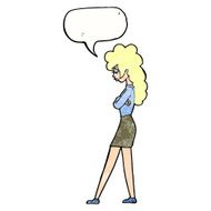 cartoon annoyed woman with speech bubble N197
