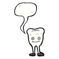 cartoon happy tooth with speech bubble N43