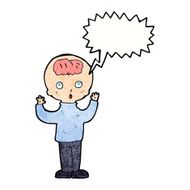 cartoon genius with speech bubble N11