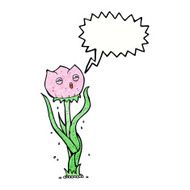 cartoon flower with speech bubble N43