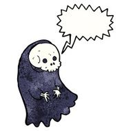 cartoon spooky ghoul with speech bubble N11