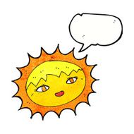 cartoon pretty sun with speech bubble N7