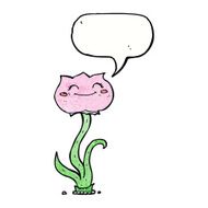 cartoon flower with speech bubble N44
