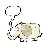 cartoon baby elephant with speech bubble N11