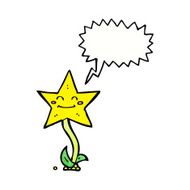 cartoon star flower with speech bubble N11