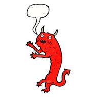 cartoon devil with speech bubble N11