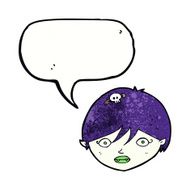 cartoon vampire face with speech bubble N38