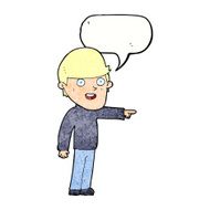 cartoon pointing man with speech bubble N92