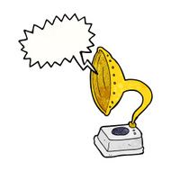 cartoon phonograph with speech bubble N3