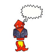 cartoon firework in business suit with speech bubble N11