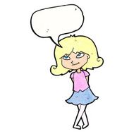 cartoon clever girl with speech bubble N11