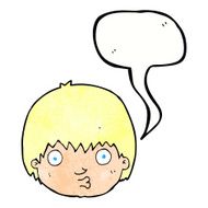 cartoon curious boy with speech bubble N40