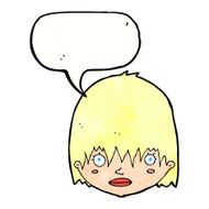 cartoon staring woman with speech bubble N47