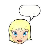 cartoon female face with speech bubble N168