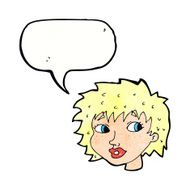 cartoon surprised woman with speech bubble N264