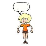 cartoon surprised woman with speech bubble N265