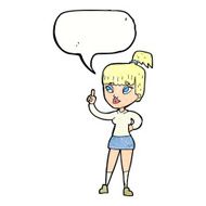 cartoon attractive girl with idea speech bubble N11