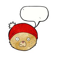 cartoon teddy bear face with speech bubble N16