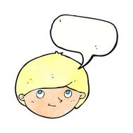 cartoon happy man with speech bubble N492