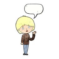 cartoon worried woman with speech bubble N85