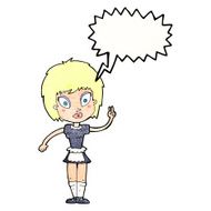 cartoon maid with speech bubble N44