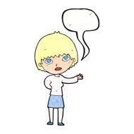 cartoon woman explaining with speech bubble N52