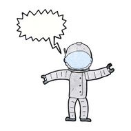 cartoon astronaut with speech bubble N133