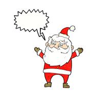 cartoon happy santa claus with speech bubble N33