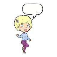 cartoon surprised woman with speech bubble N266