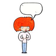 cartoon surprised woman with speech bubble N267